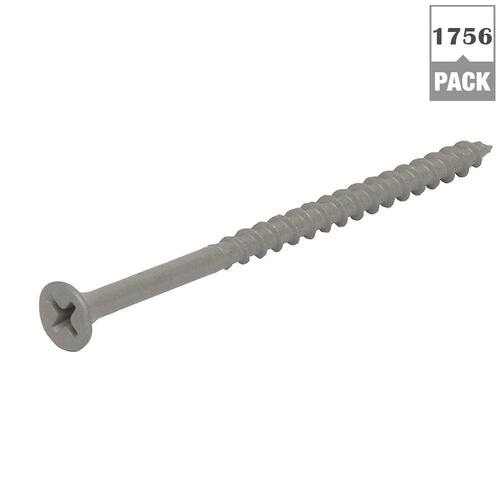 Philips Bugle-Head Coarse Thread Sharp Point Polymer Coated Exterior Screws, #8 x 3 in., 25 lbs./Pack