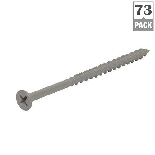 Philips Bugle-Head Coarse Thread Sharp Point Polymer Coated Exterior Screw, #9 x 3 in., 1 lb./Pack