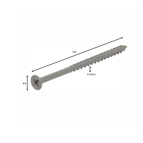 Philips Bugle-Head Coarse Thread Sharp Point Polymer Coated Exterior Screw, #9 x 3 in., 1 lb./Pack