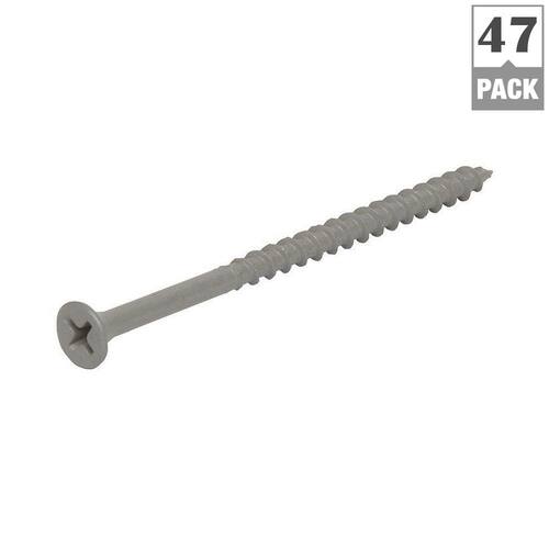 Philips Bugle-Head Coarse Thread Sharp Point Polymer Coated Exterior Screw, #10 x 4 in.