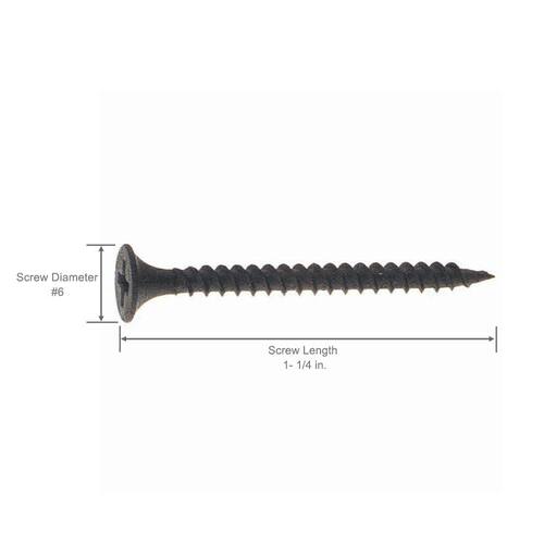 Drywall Screws #6 x 1-1/4 in. Philips Bugle-Head Fine Thread  Sharp Point (5 lbs./Pack)