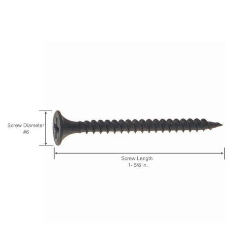 Drywall Screws #6 x 1-5/8 in. Philips Bugle-Head Fine Thread  Sharp Sharp 5 lb./Pack