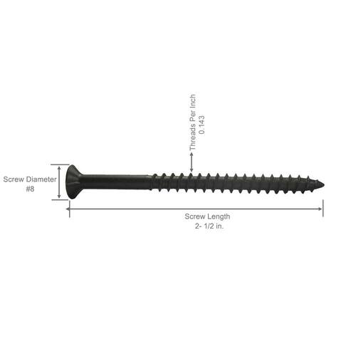 Drywall Screws #8 x 2-1/2 in. Philips Bugle-Head Coarse Thread Sharp Point 25 lb./Pack