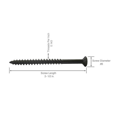 Drywall Screw #8 x 2-1/2 in. Philips Bugle-Head Coarse Thread Sharp Point 5 lb./Pack