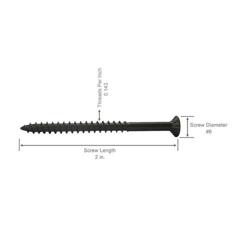 Drywall Screws #6 x 2 in. Bugle-Head Coarse Thread Sharp Point Philips 25 lb./Pack