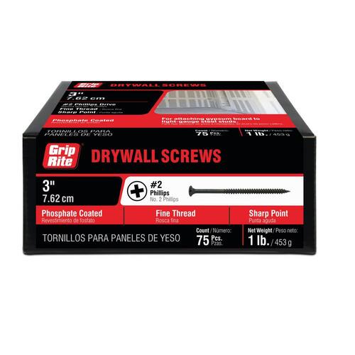 #8 x 3 in. Philips Bugle-Head Fine Thread Drywall Screws (1 lb.-Pack)