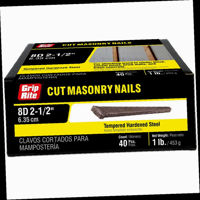 Masonry Nails Steel Cut 10 x 2-1/2 in. 8-Penny (1 lb.-Pack)