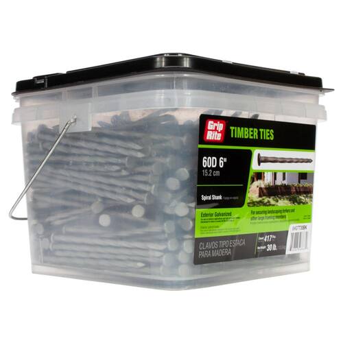 Timber Tie Nails #3 x 6 in. 60-Penny Hot-Galvanized 30 lb, 417 pcs