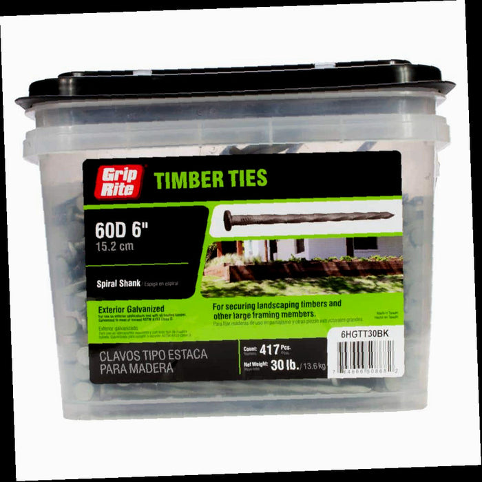 Timber Tie Nails 6 in. 60-Penny Hot-Galvanized (30 lbs.-Pack)