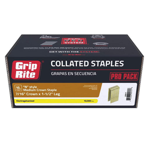 N-Style Crown Staples 7/16 in. x 1-1/2 in. 16-Gauge Electrogalvanized Medium Crown (10000 per Box)