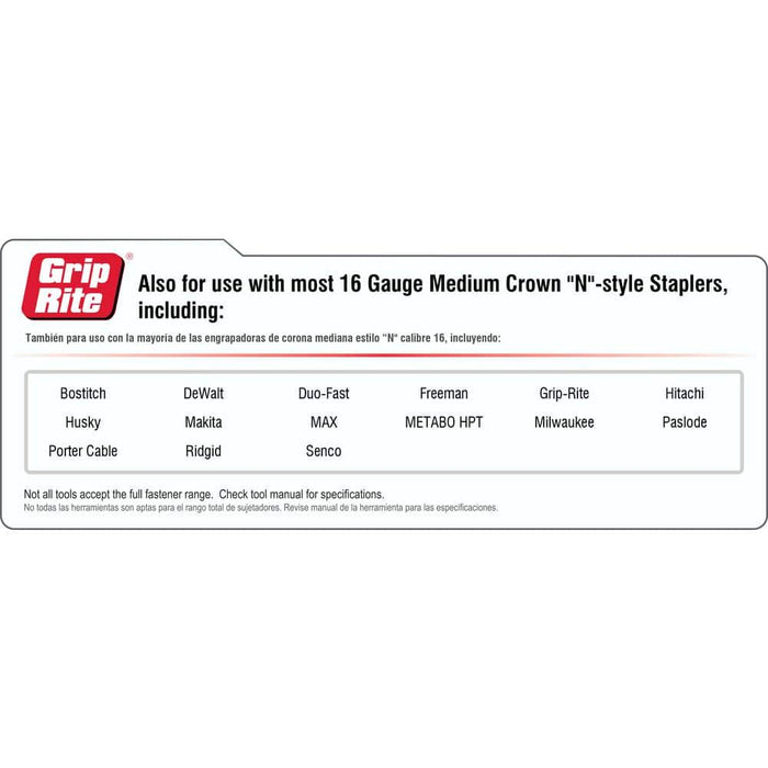 N-Style Crown Staples 7/16 in. x 1-1/2 in. 16-Gauge Electrogalvanized Medium Crown (10000 per Box) — view 8