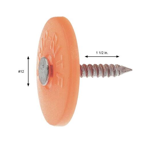 Roofing Nails Plastic Round Cap #12 x 1-1/2 in. 270 pcs