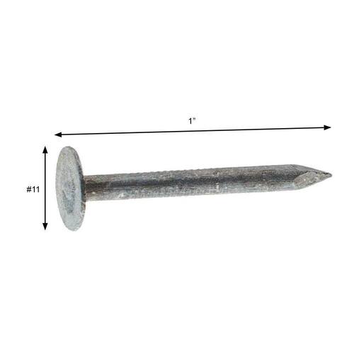 Roofing Nails Electro-Galvanized Steel #11 x 1 in. 244 pcs