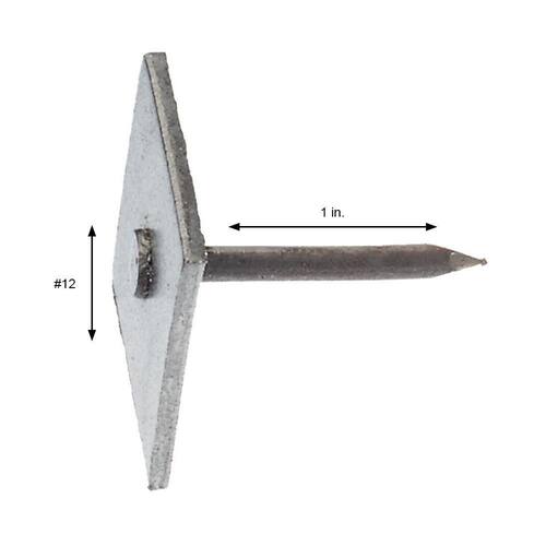 Roofing Nails Metal Square Cap #12 x 1 in. 188 pcs