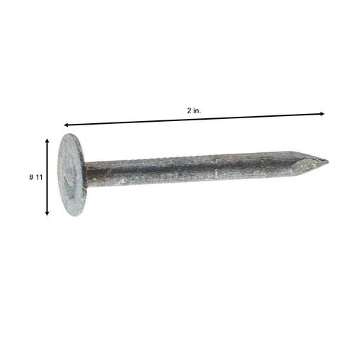 Roofing Nails #11 x 2 in. Electro-Galvanized Steel 636 pcs