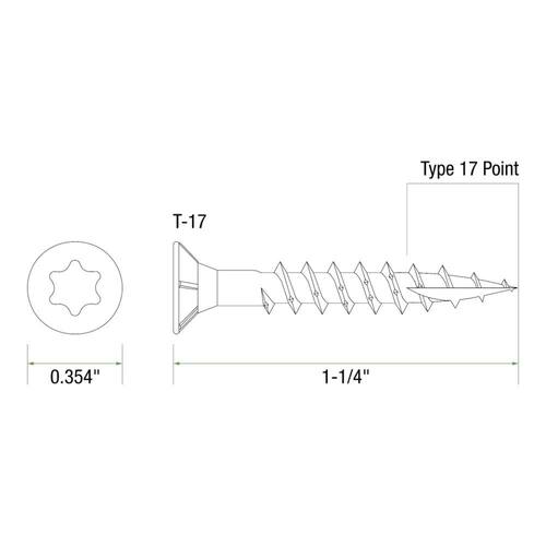 Construction Screw #8 x 1-1/4 in. Star Drive Bugle-Head (1 lb./Pack)