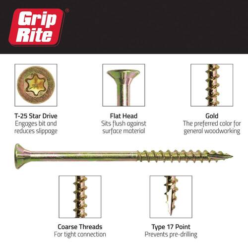 Construction Screw #8 x 1-1/4 in. Star Drive Bugle-Head (1 lb./Pack)