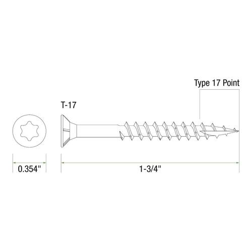 Construction Screw #8 x 1-3/4 in. Star Drive Bugle-Head (1 lb./Pack)