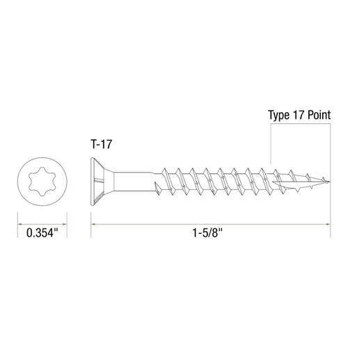 Construction Screw #8 x 1-5/8 in. Star Drive Bugle-Head (1 lb./Pack)