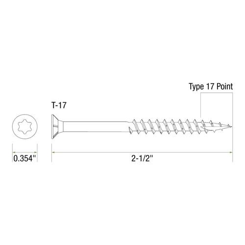 Construction Screw #9 x 2-1/2 in. Star Drive Bugle-Head (1 lb./Box)