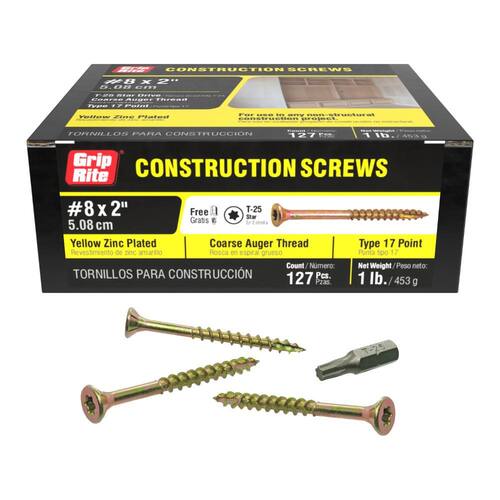 Construction Screw #8 x 2 in. Star Drive Bugle-Head (1 lb./Pack)