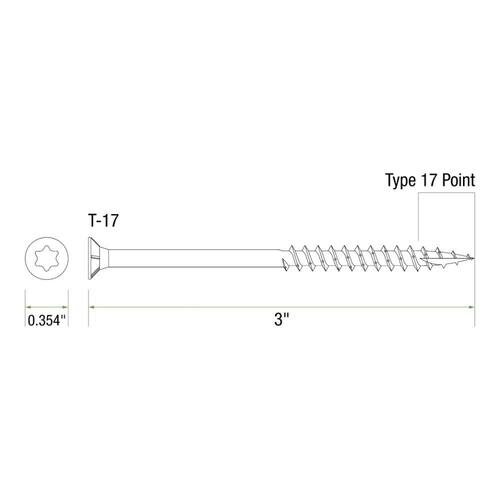 Wood Screw #9 x 3  in. Bugle Head Torx Yellow Zinc-plated (72-Pack)