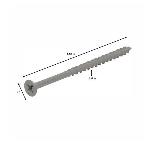 Exterior Screw #6 x 1-1/4 in. Philips Bugle-Head Coarse Thread Sharp Point Polymer Coated (1 lb./Pack)