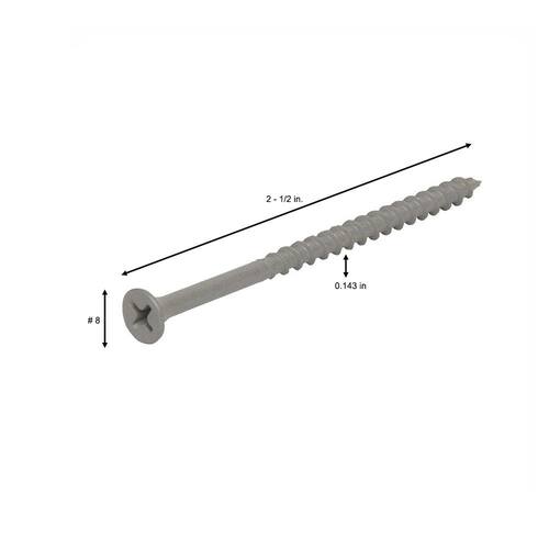 Wood Screw #8 x 2-1/2  in. Bugle Head Phillips Polymer Coated (2176-Pack)