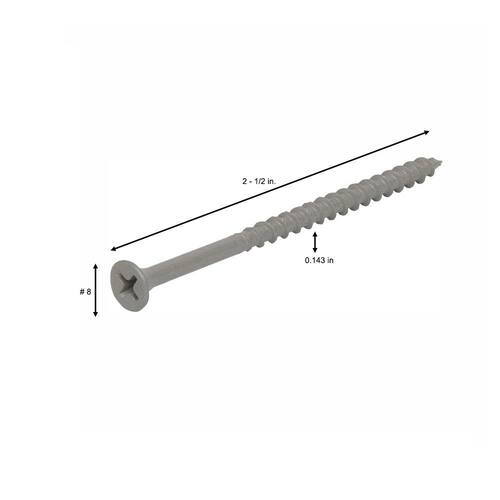 Exterior Screws #9 x 2-1/2 in. Philips Bugle-Head Coarse Thread Sharp Point Polymer Coated (1 lb./Pack)