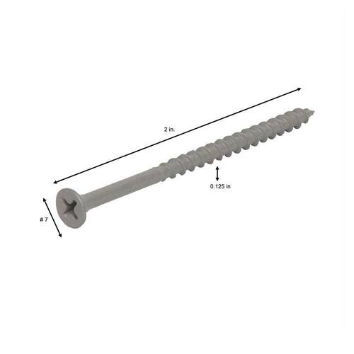 Exterior Screws #7 x 2 in. Philips Bugle-Head Coarse Thread Sharp Point Polymer Coated (5 lbs./Pack)