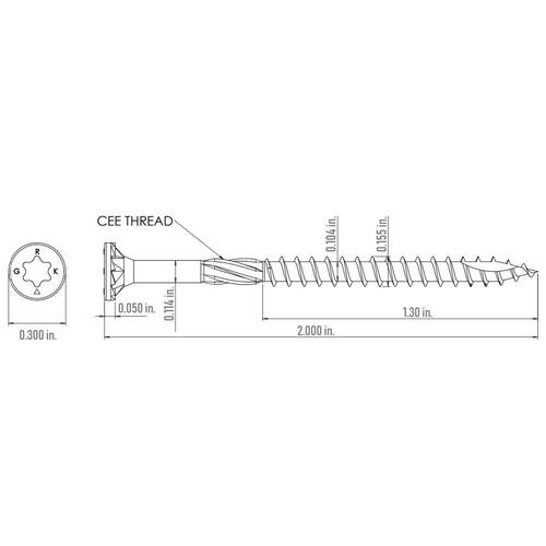 Star Drive Bugle Head Deck Elite Wood Deck Screw, #8 x 2 in., 540-Pack