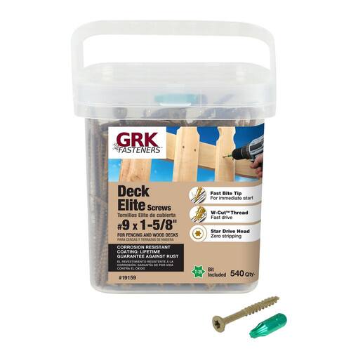 GRK Fasteners #9 x 1-5/8 in. Star Drive Bugle Head Deck Elite Wood Deck Screw (540-Pack)