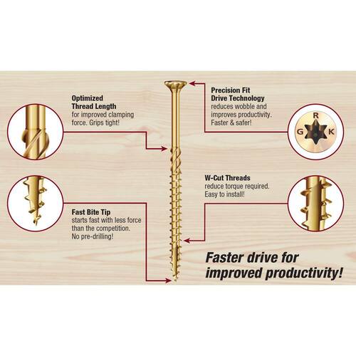 Wood Screw #10 x 2-1/2 in. Star Drive Torx Bugle Head R4 Multi-Purpose (240-Pack)