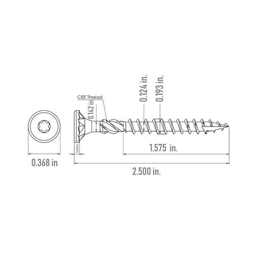 Wood Screw #10 x 2-1/2 in. Star Drive Torx Bugle Head R4 Multi-Purpose (240-Pack)