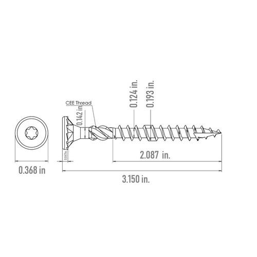 Wood Screw #10 x 3-1/8 in. Star Drive Torx Bugle Head R4 Multi-Purpose 210-Pack