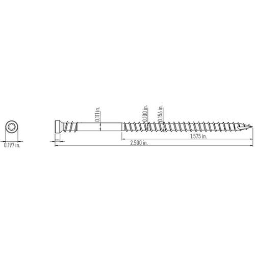 Composite Screw 8 in. x 2-1/2 in. Star Drive Trim-Head 390 Per Pack