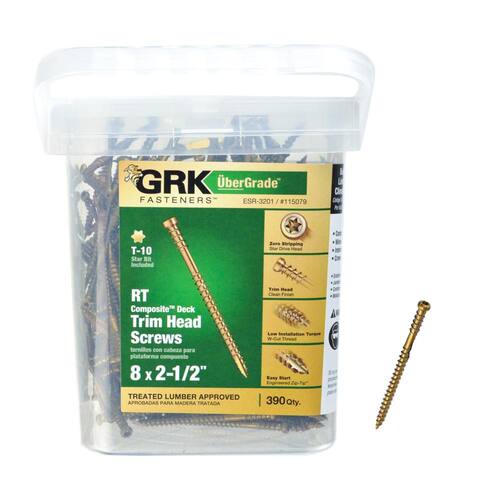 Composite Screw 8 in. x 2-1/2 in. Star Drive Trim-Head 390 Per Pack