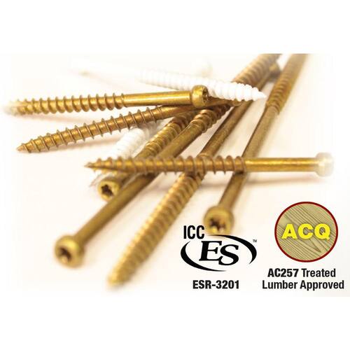 Wood Screw #8 x 2-1/2  in. Trim Head Torx Yellow Zinc-plated (420-Pack)