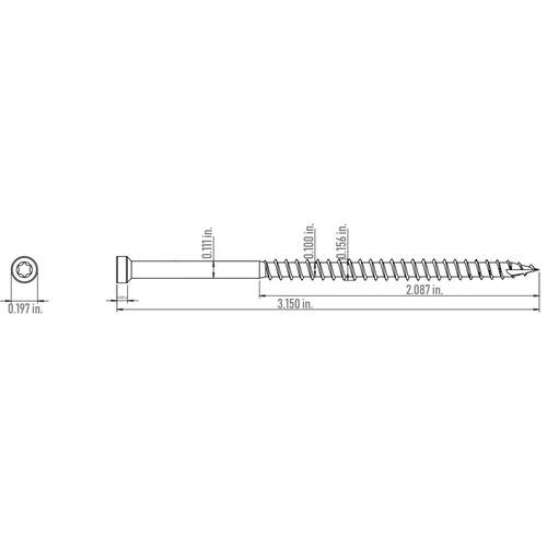 Wood Deck Finish Screw #8 x 3-1/8 in. Star Drive Trim-Head (300-Per Pack)