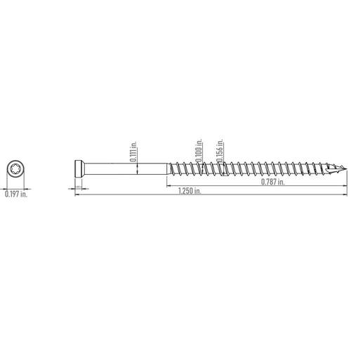 Wood Screw #8 x 1-1/4  in. Trim Head Torx Yellow Zinc-plated (530-Pack)