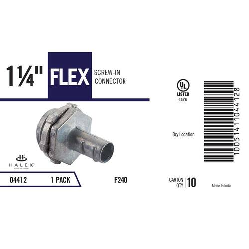 Standard Fitting Flexible Metal Conduit (FMC) Screw-In Connector 1-1/4 in.