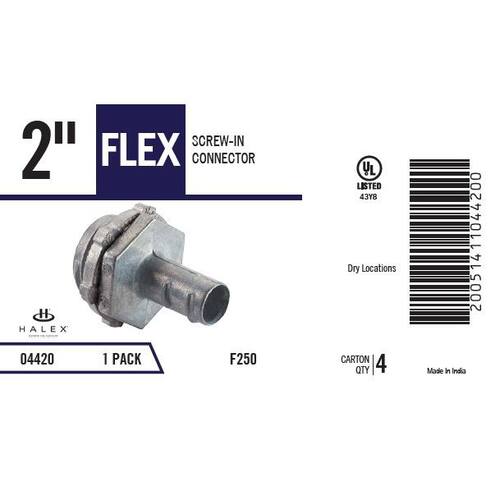 Flexible Metal Conduit (FMC) Standard Fitting Screw-In Connector 2 in.