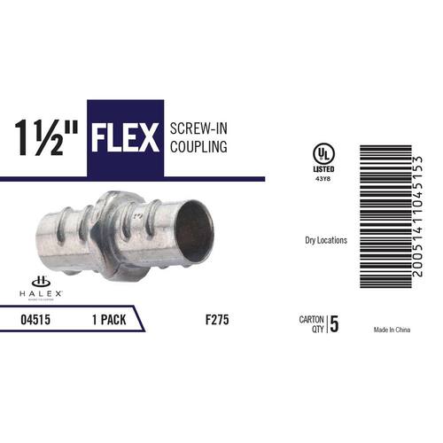 Flexible Metal Conduit (FMC) Screw-In Coupling 1-1/2 in.