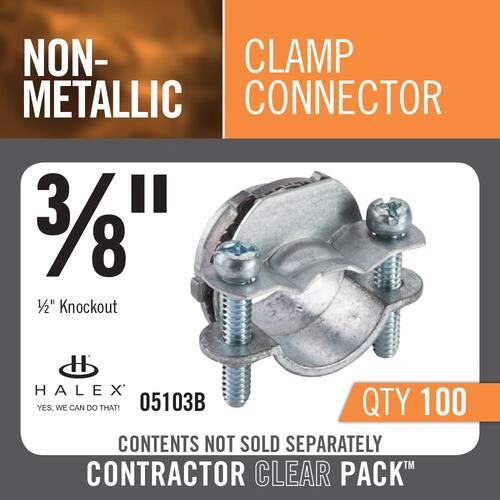 Non-Metallic (NM) Twin Screw Clamp Connectors 3/8 in. (100-Pack)