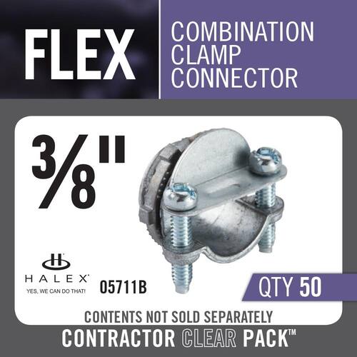 Standard Fitting Metal Conduit (FMC) Clamp Combination Connector 3/8 in. (50-Pack)