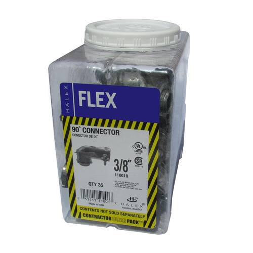 Flexible Metal Conduit (FMC) Connectors 3/8 in. 90-Degree (35-Pack)