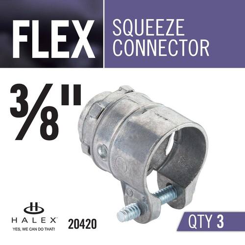 Flexible Metal Conduit (FMC) Squeeze Connectors 3/8 in. (3-Pack)