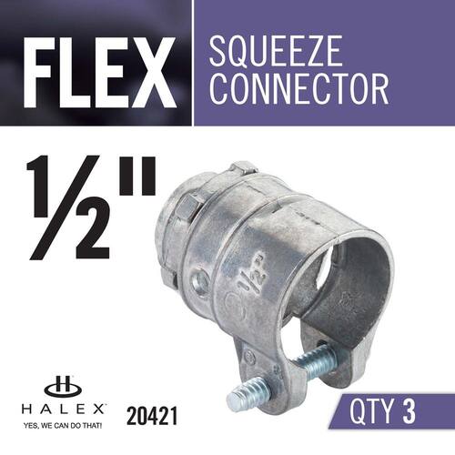 Flexible Metal Conduit (FMC) Squeeze Connector 1/2 in. (3-Pack)