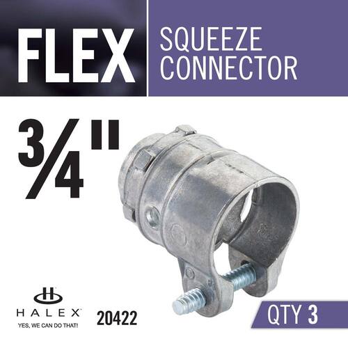 Flexible Metal Conduit (FMC) Connector 3/4 in. (3-Pack)