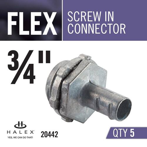 Standard Fitting Metal Conduit (FMC) Screw-In Connector 3/4 in. (5-Pack)